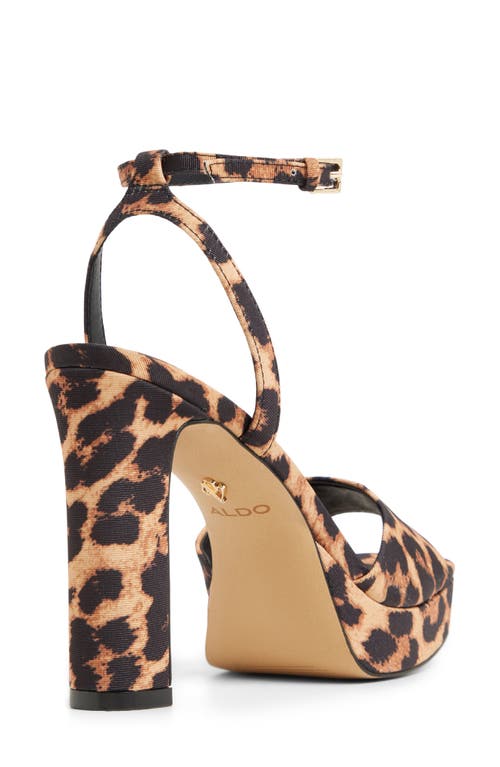 Aldo Chicgleam Ankle Strap Platform Sandal In Animal Print