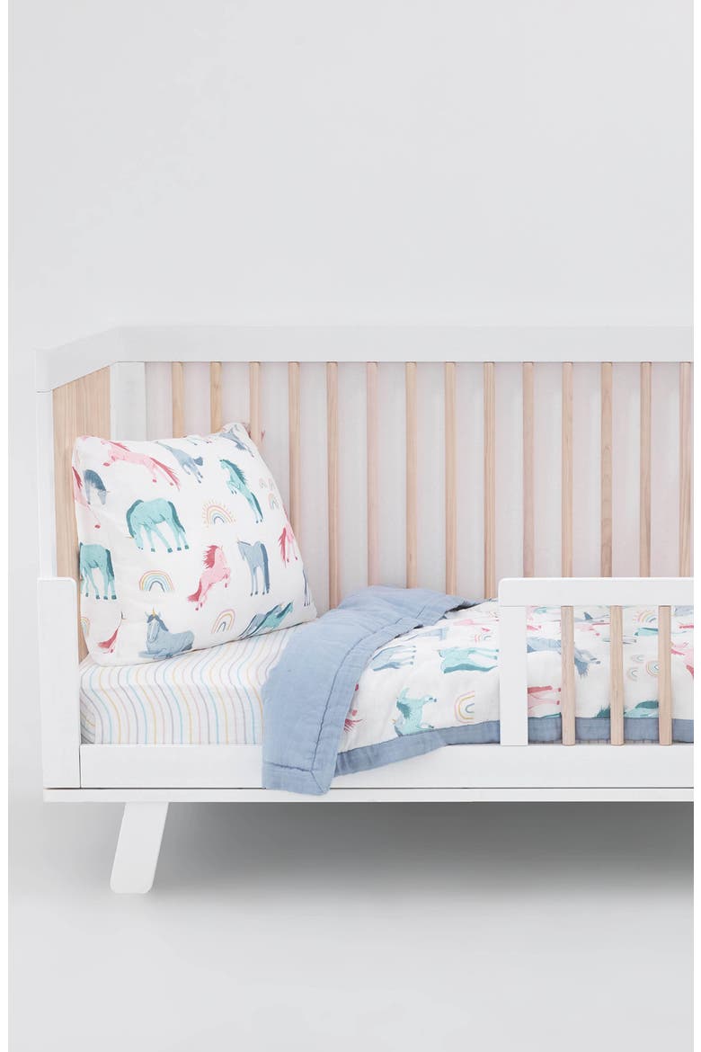 Cotton Muslin Toddler Comforter, Alternate, color, UNICORNS