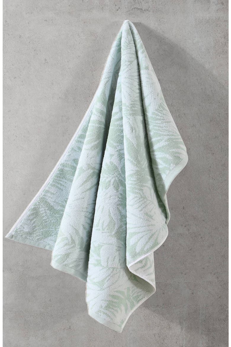 Lago Palm Open Light Pastel Blue Towel 6-Piece Set, Main, color, WHIRLPOOL / COCONUT