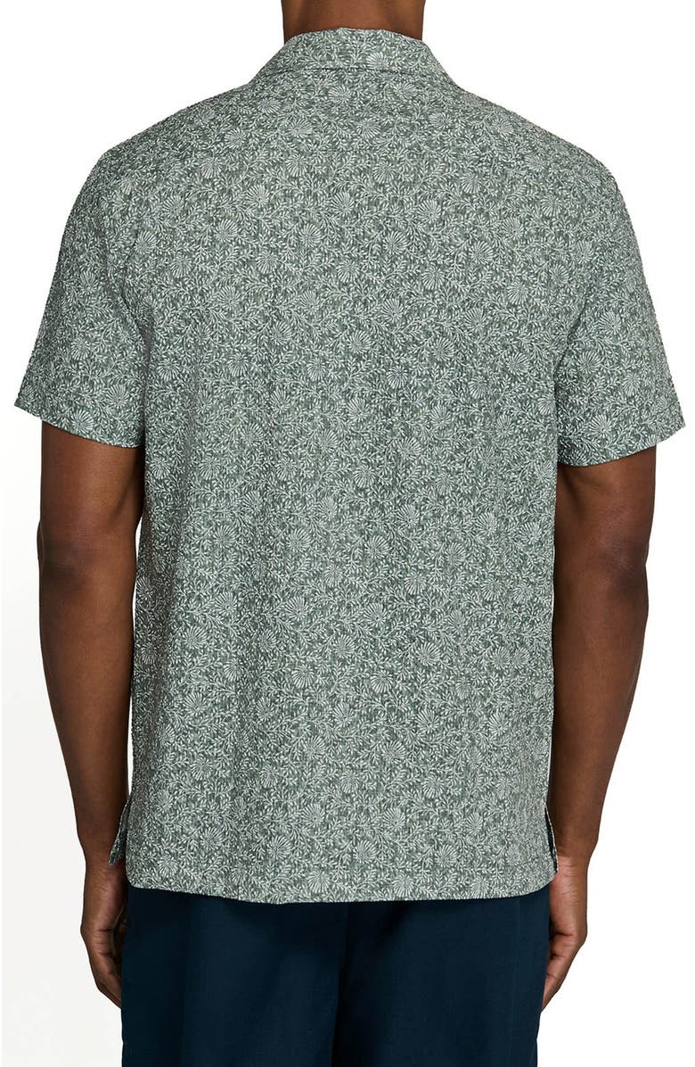 Brooklyn Brigade Floral Vine Short Sleeve Seersucker Camp Shirt, Alternate, color, Green