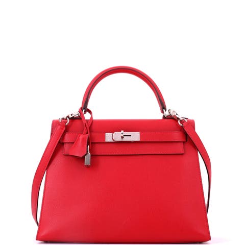 Kelly Handbag Red Epsom with Palladium Hardware 28