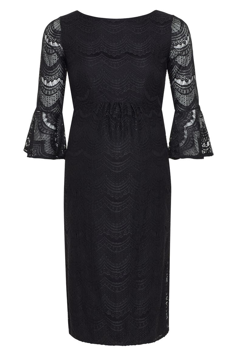 Jane Lace Maternity Cocktail Dress, Alternate, color, BLACK