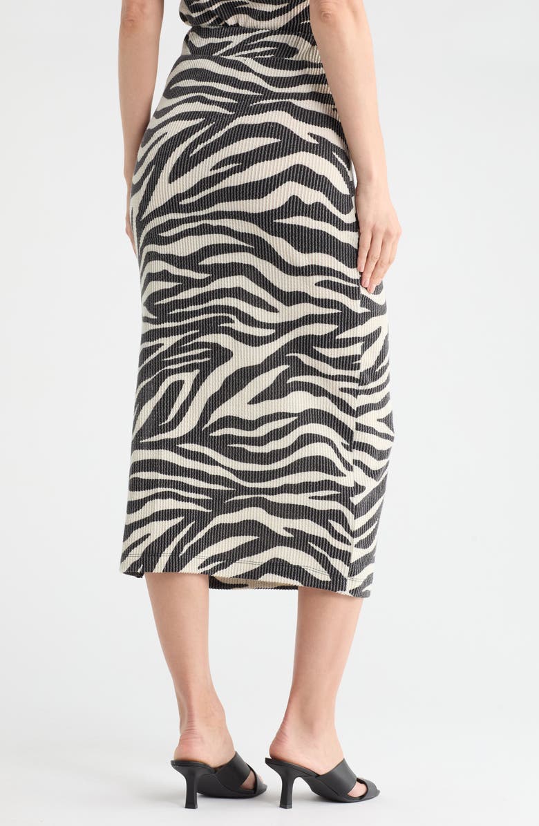 Renee C Zebra Rib Knit Skirt, Alternate, color, Black Multi