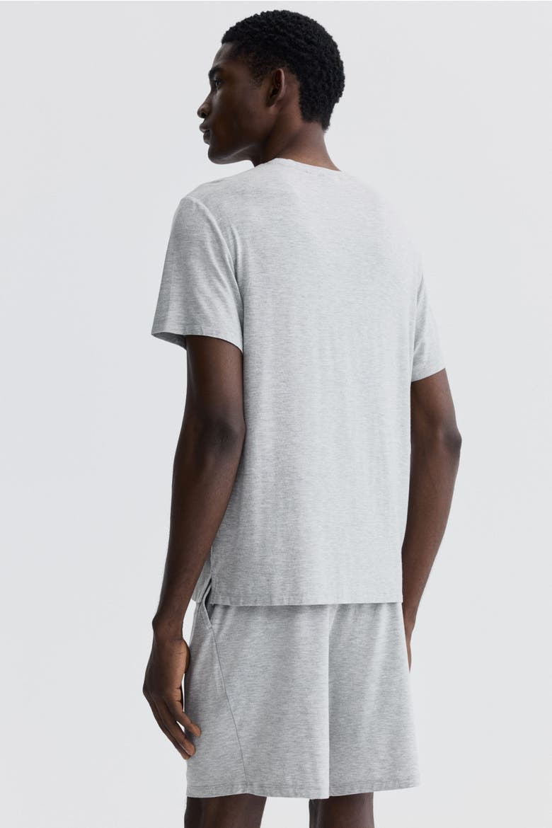 Jersey Pyjama T-shirt And Shorts, Alternate, color, Light gray melange