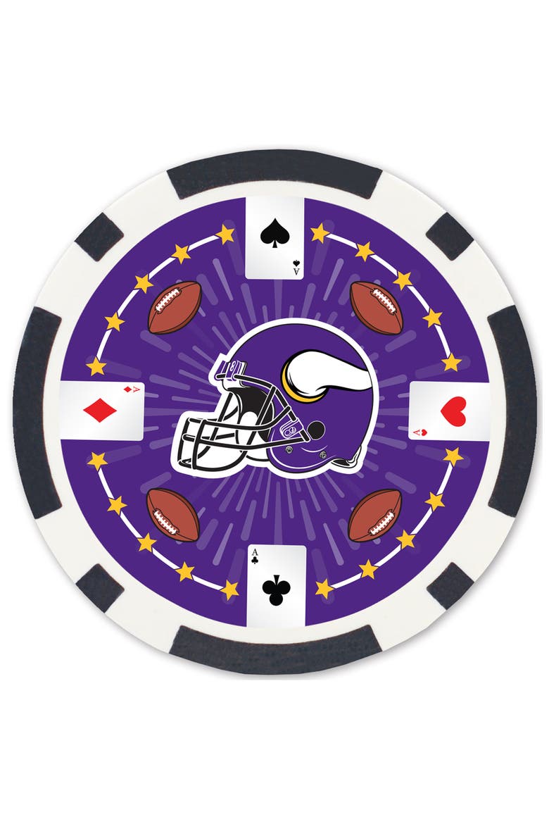 Minnesota Vikings 100 Piece Poker Chips, Alternate, color, Multicolor