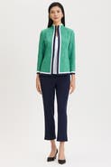 Ming Wang Heritage Contrast Trim Knit Jacket