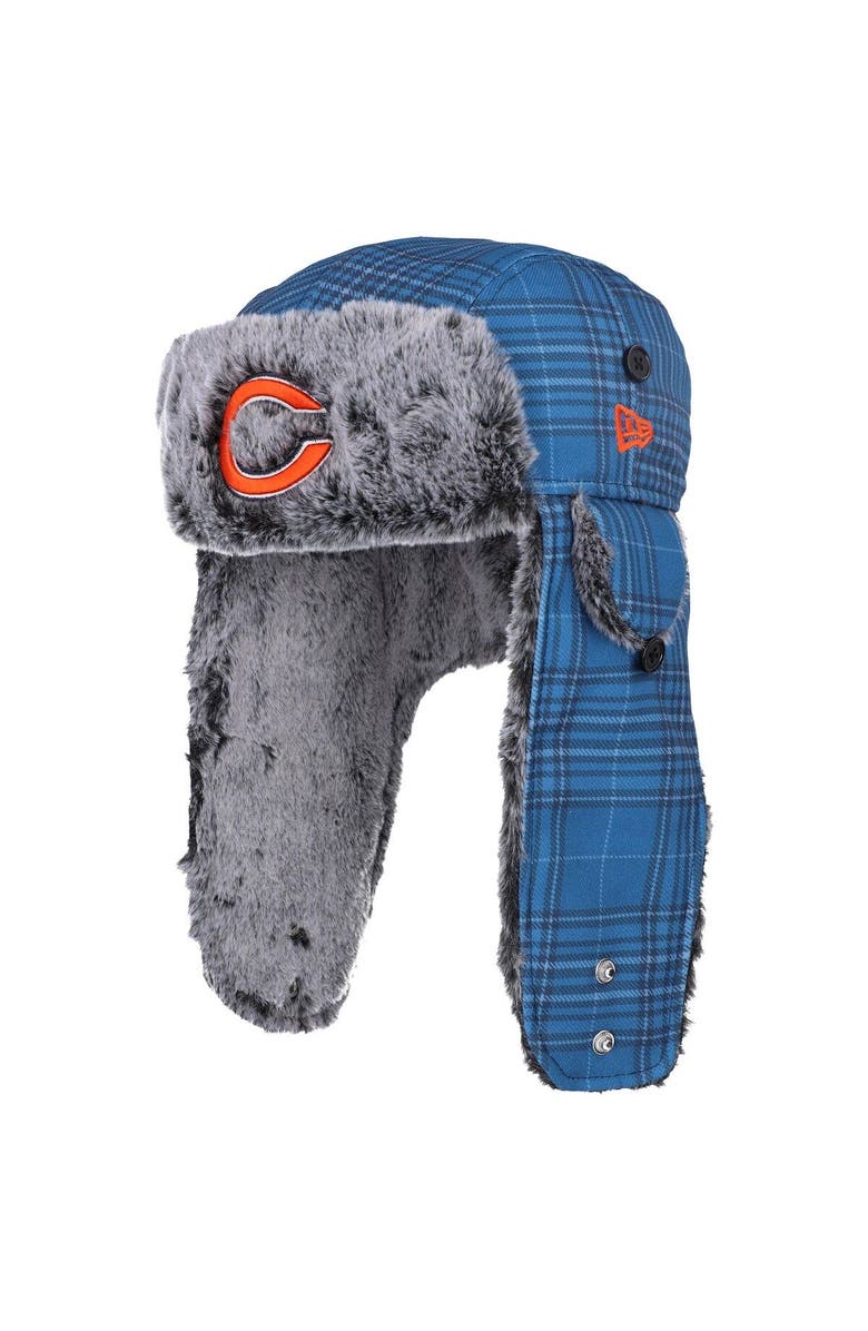 New Era Men's New Era Navy Chicago Bears Plaid Trapper Hat, Main, color, 