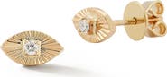 Dana Rebecca Designs Fluted Diamond Evil Eye Stud Earrings