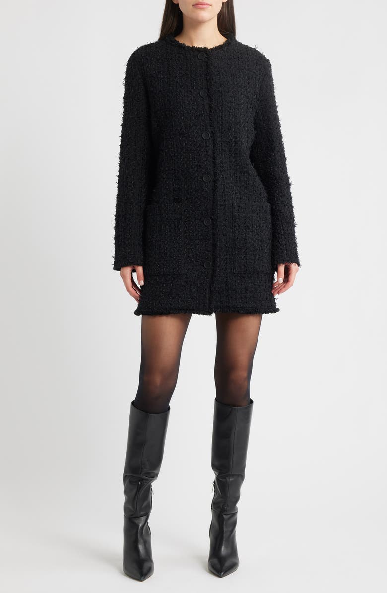 BOSS Jokila Tweed Coat, Main, color, Fringe Tweed