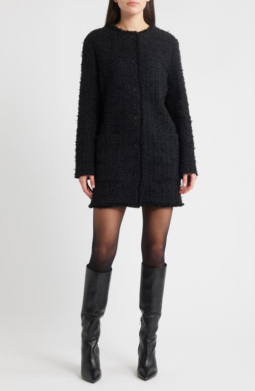 Hugo Boss Boss Jokila Tweed Coat In Black