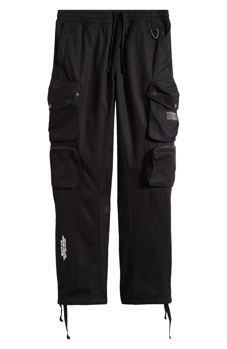 Billionaire Boys Club Barracks Pull-On Twill Cargo Pants, Alternate, color, Black