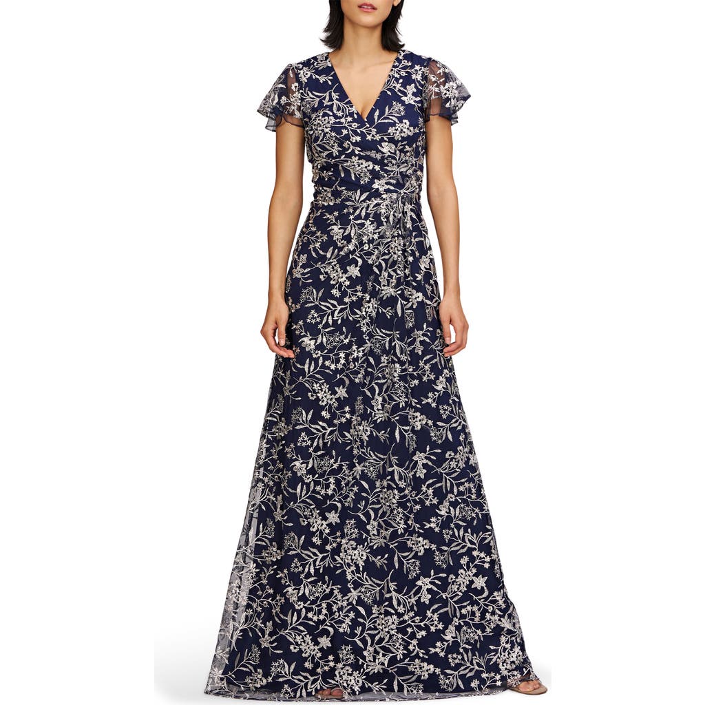 JS COLLECTIONS JS COLLECTIONS SKYLAR FLORAL EMBROIDERED GOWN
