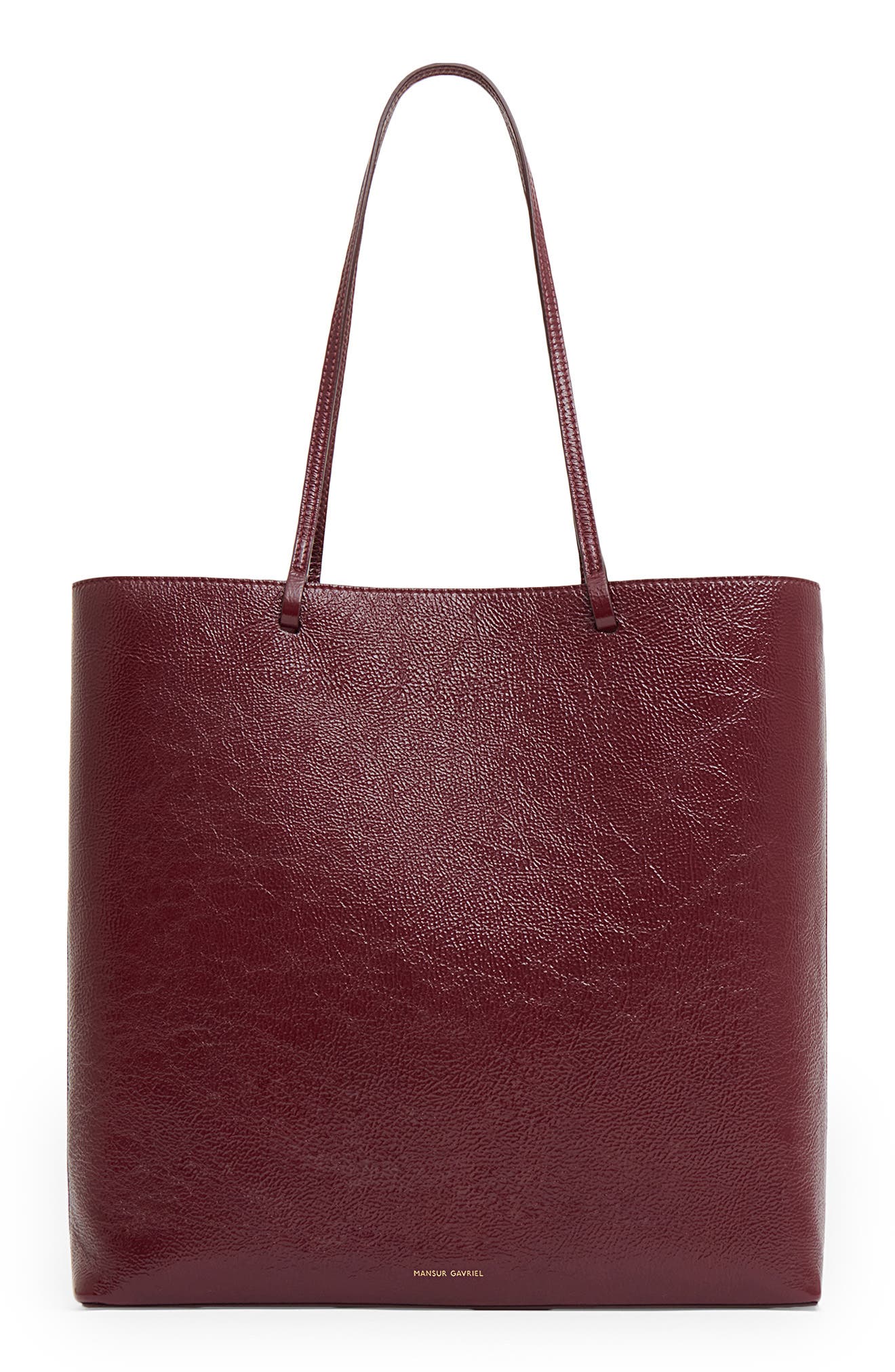 Large Filo Naplak Leather Tote, Main, color, CLARET