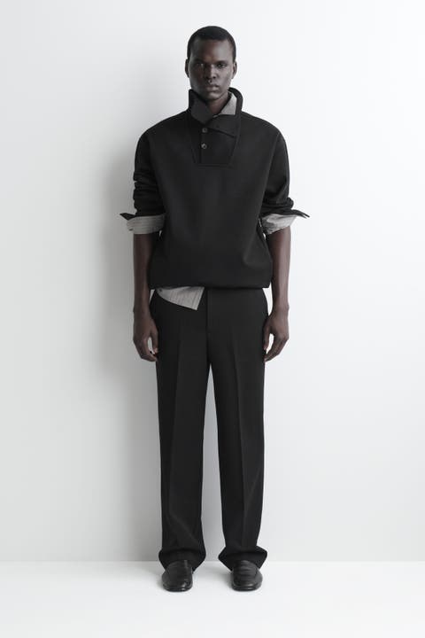 Wool-jersey Relaxed-fit Straight-leg Pants