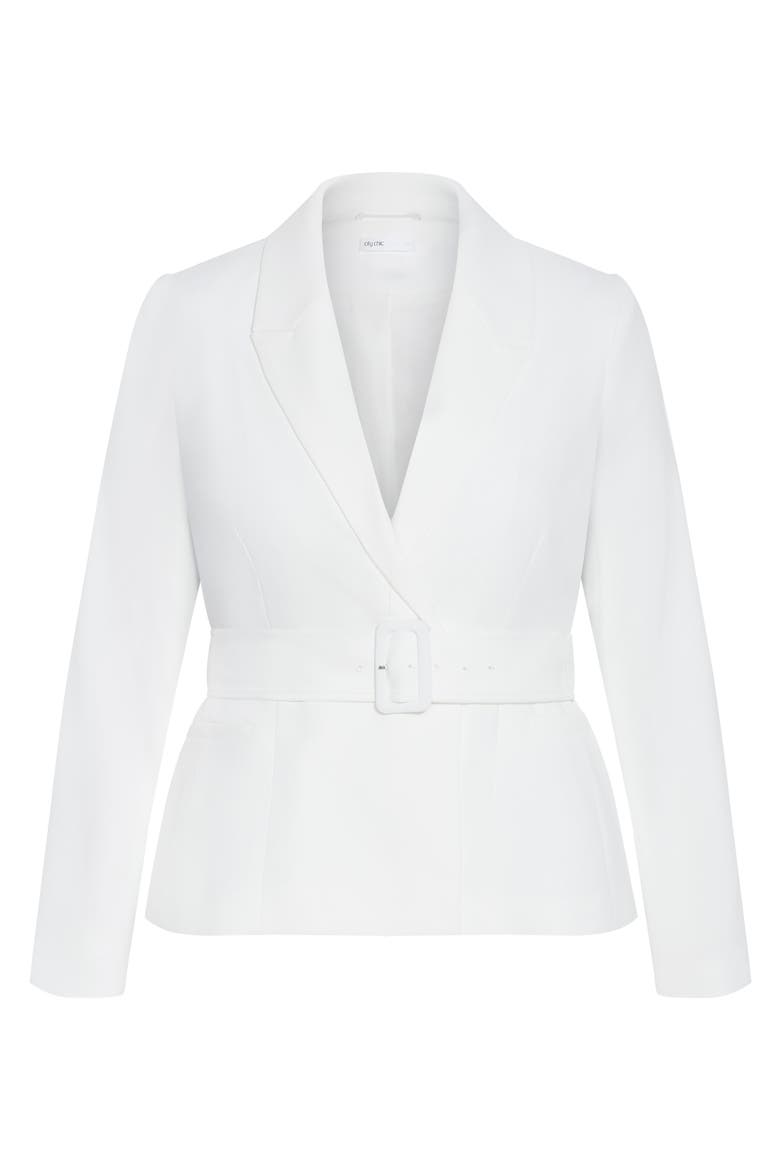 Ivy Belted Blazer, Alternate, color, IVORY