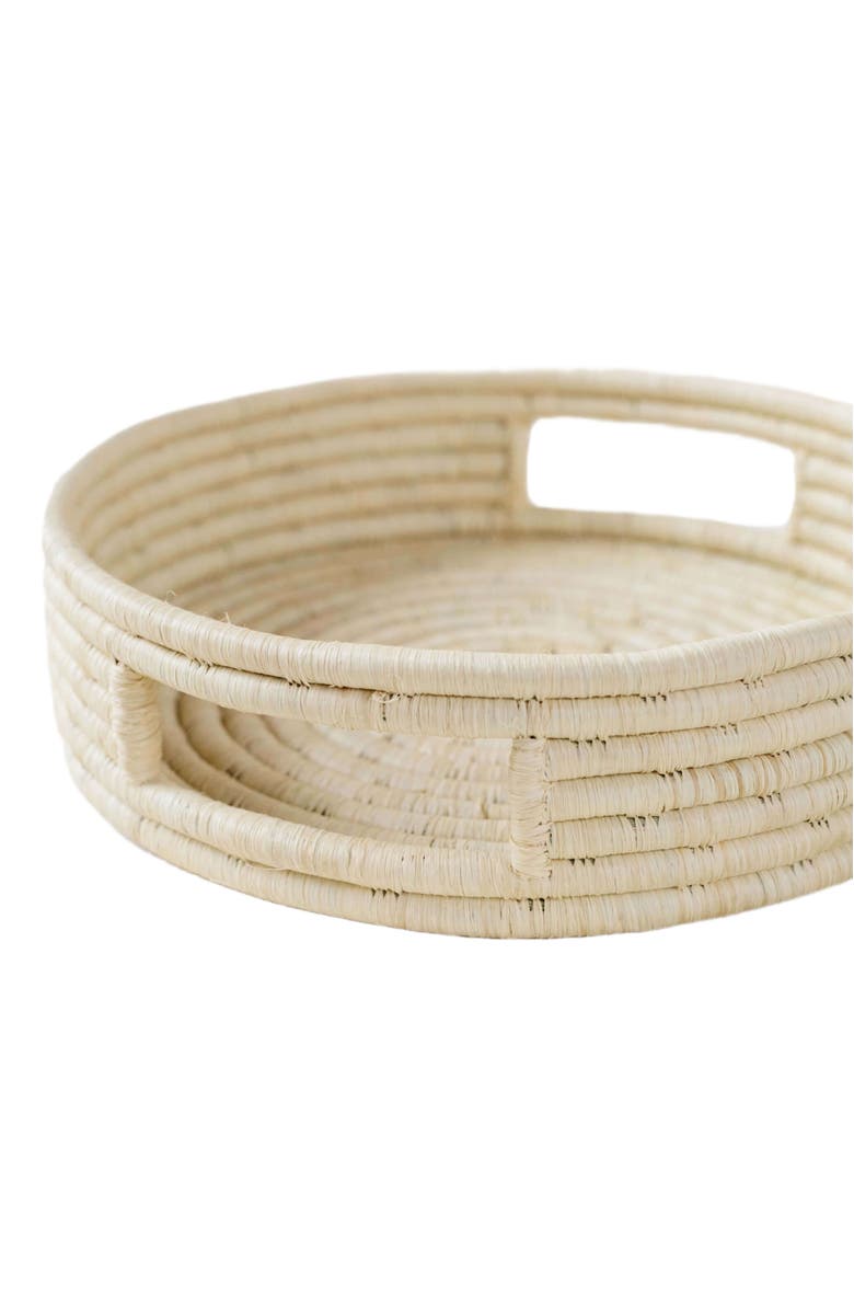 indego africa Small Woven Tray Raffia, Alternate, color, Natural