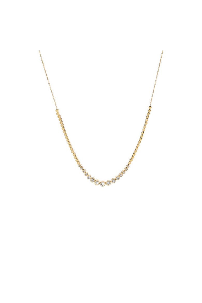 Diamond Graduated Curve Necklace14K, Main, color, 14K Gold