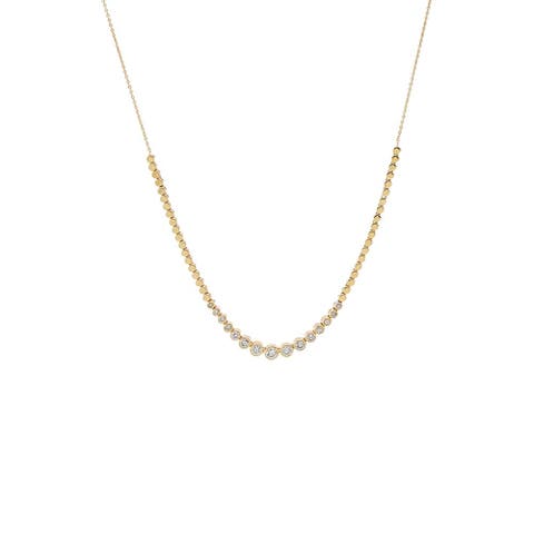Diamond Graduated Curve Necklace14K