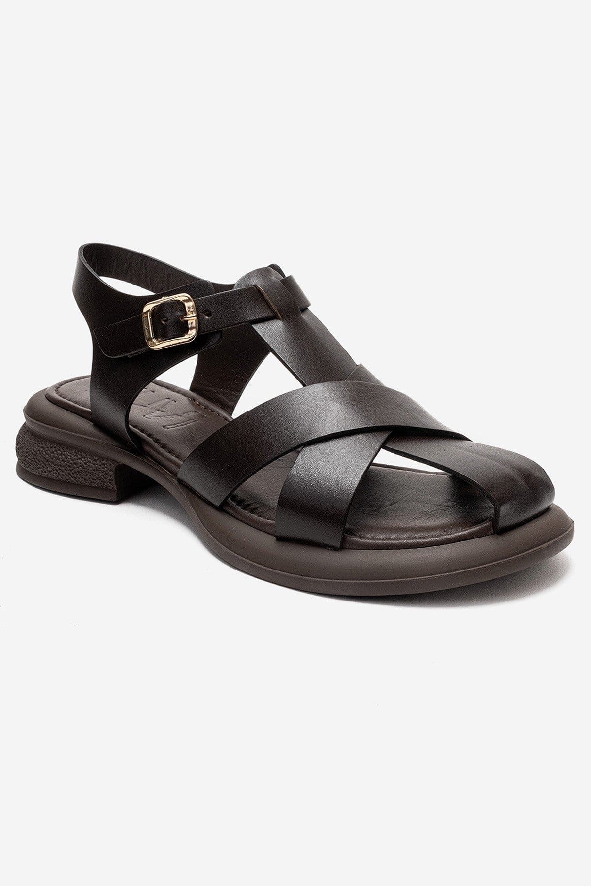 Guido Leather Sandal, Alternate, color, Brown