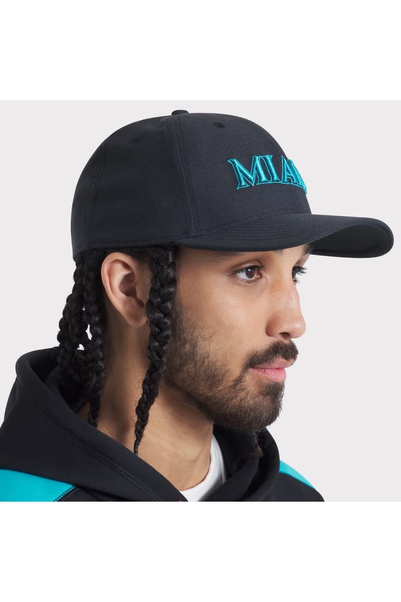 Men's Nike Black Miami Marlins 2025 City Connect Performance Swoosh Flex Hat, Main, color, Black