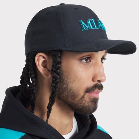 Men's Nike Black Miami Marlins 2025 City Connect Performance Swoosh Flex Hat
