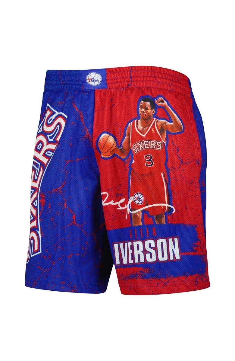 Mitchell & Ness Men's Mitchell & Ness Allen Iverson Royal Philadelphia 76ers Hardwood Classics Player Burst Shorts, Alternate, color, Royal