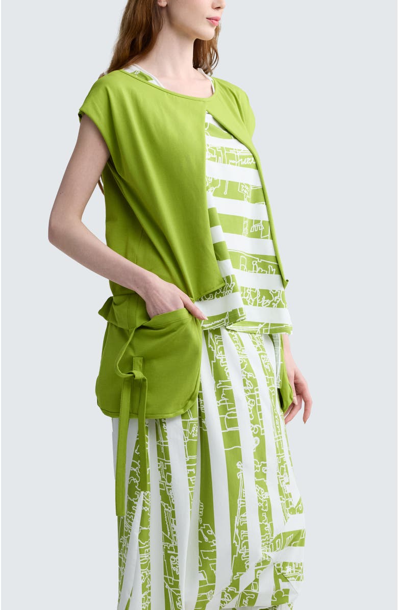 LUUKAA Elodie Boxy Jersey Blouse, Alternate, color, Lime