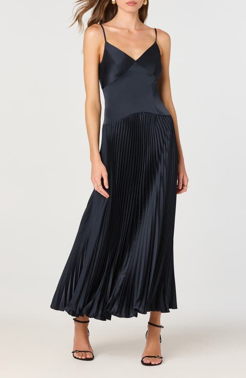 Pleated Drop Waist Dress
