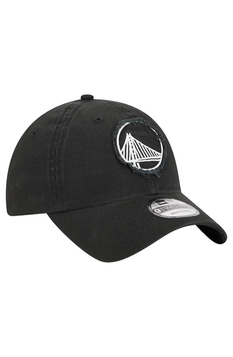 New Era Men's New Era Black Golden State Warriors Stamp Fabric Applique 9TWENTY Adjustable Hat, Alternate, color, Black