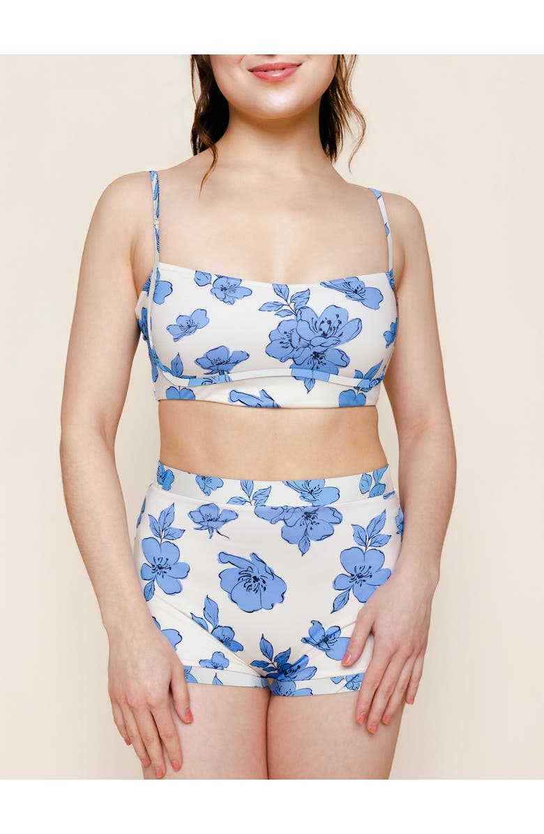 Kitty and Vibe Boyshort Bikini Bottoms, Alternate, color, Blue Floral