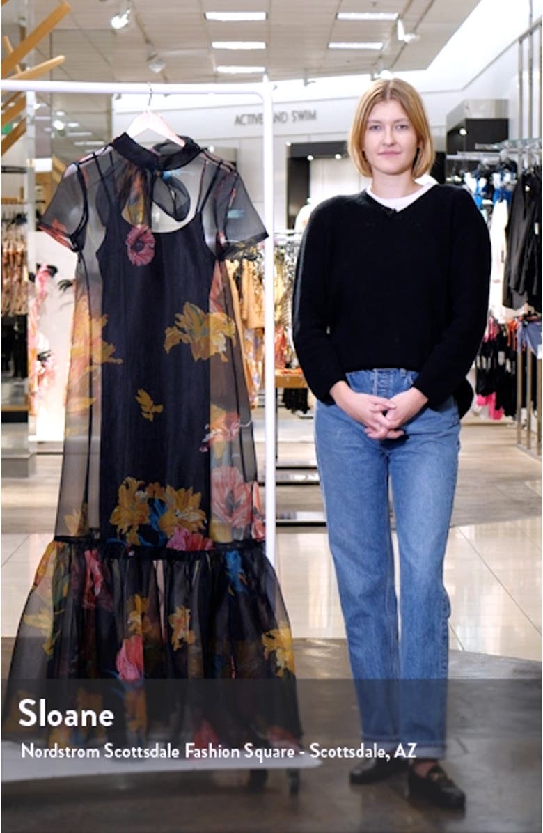 Calluna Floral Ruffle Hem Organza Gown, sales video thumbnail