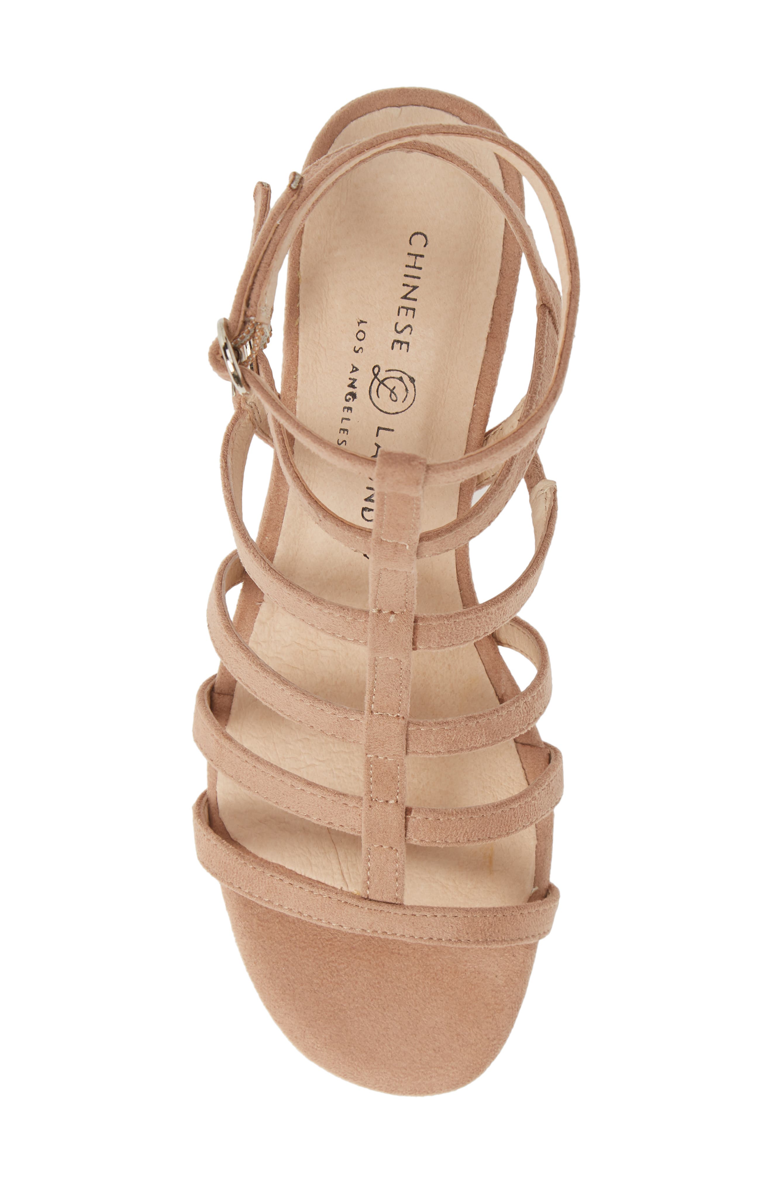 Monroe Strappy Cage Sandal, Alternate, color, DARK NUDE