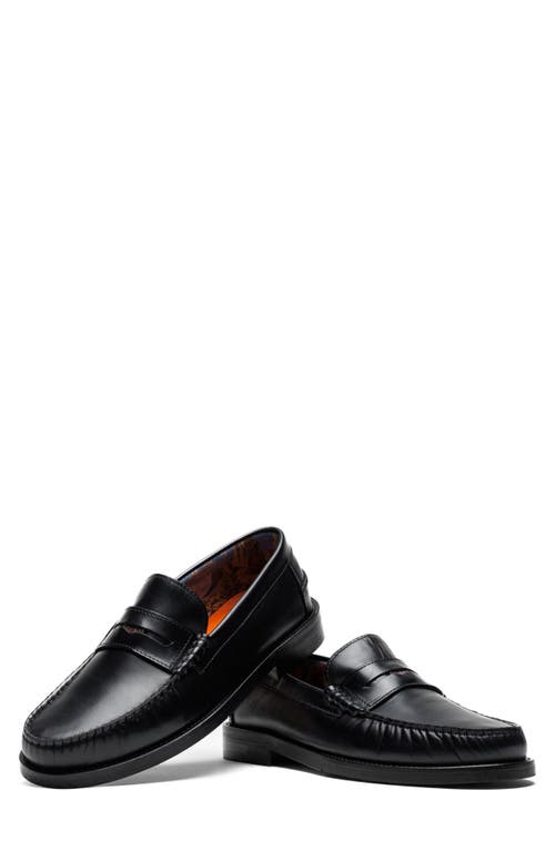 Naked Wolfe Riviera Penny Loafer In Black-snuff Leather