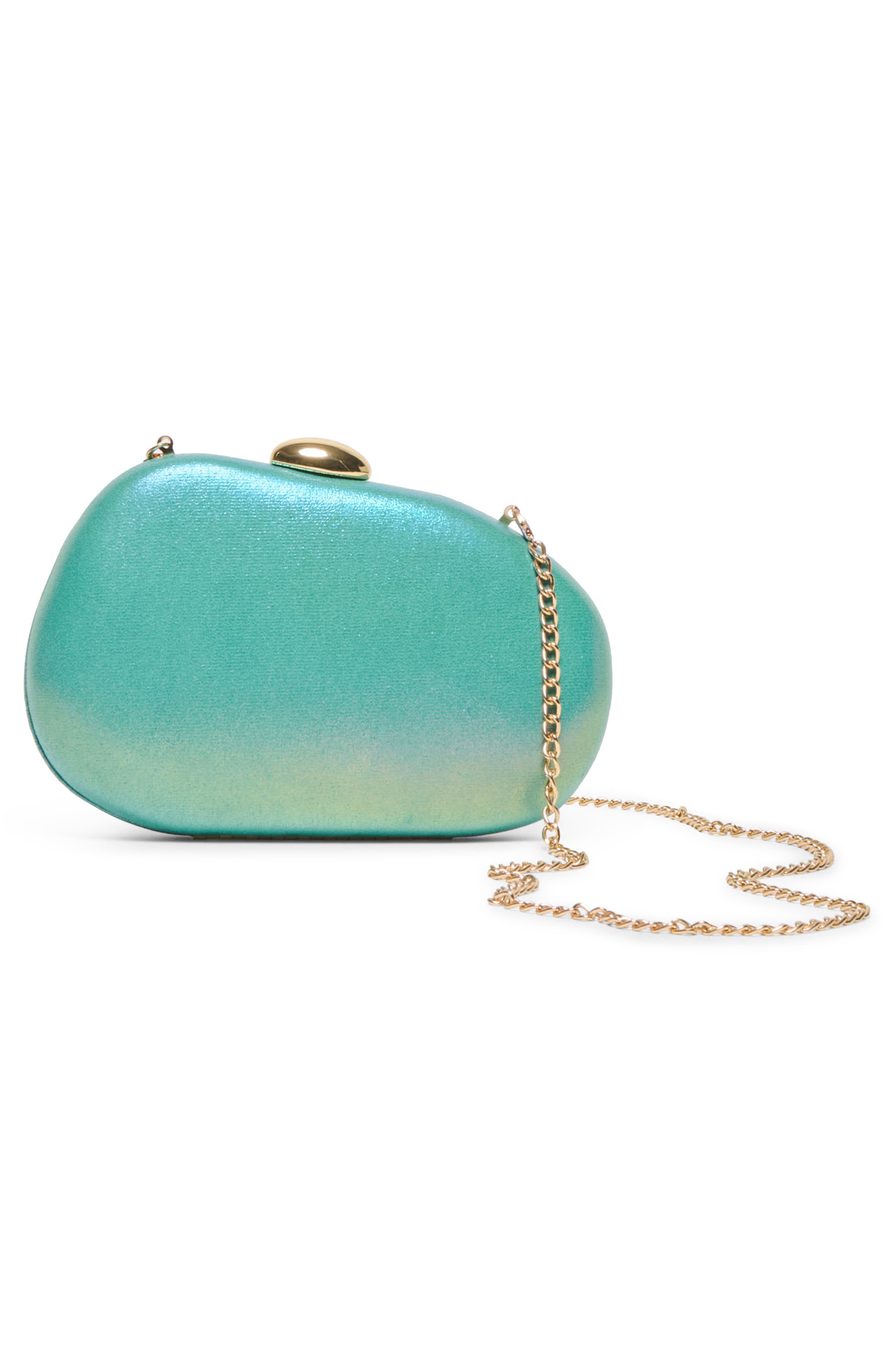 Dionne Hardshell Clutch, Alternate, color, TURQUOISE