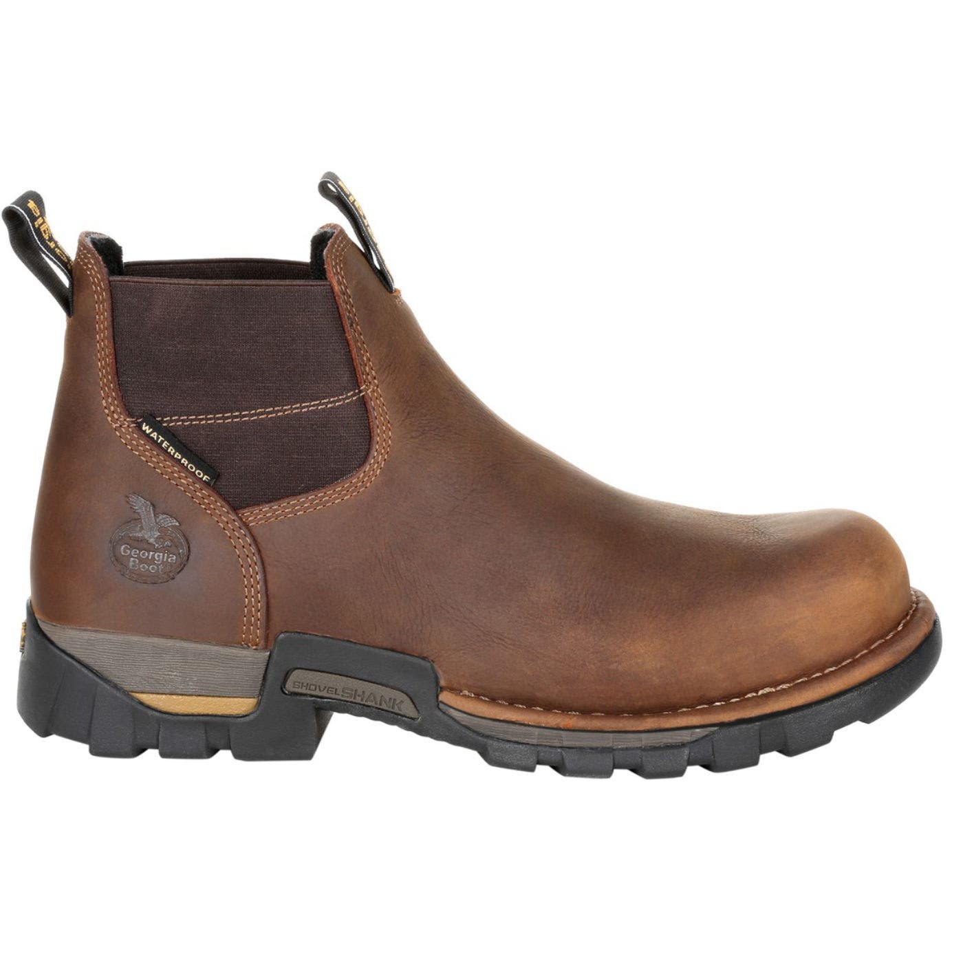 Eagle One Steel Toe Waterproof Chelsea Work Boot, Main, color, BROWN