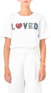 Endless Rose Loved Crystal Appliqué T-Shirt
