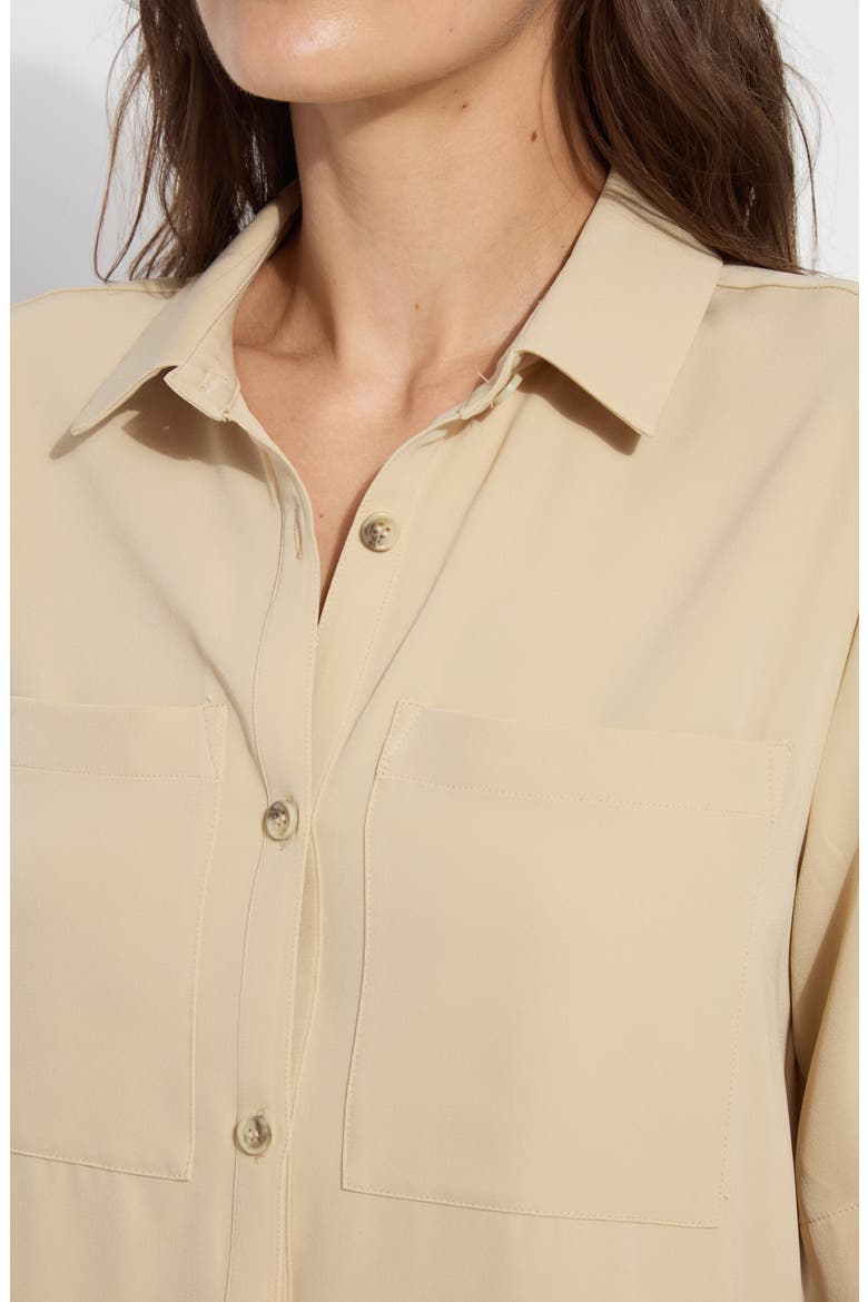 Tyla Crochet Detail Shirt Jacket, Alternate, color, RAFFIA