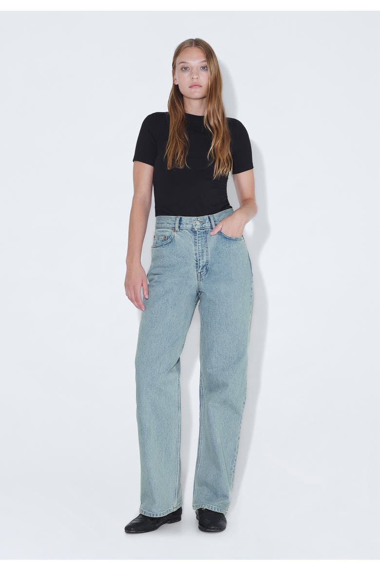 Echo High Straight Jeans, Main, color, Bay Sky Retro Dirt