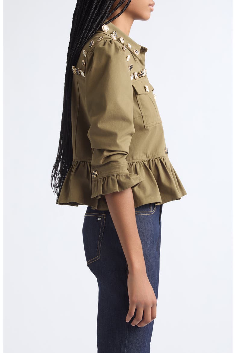 Delanie Mixed Button Jacket, Alternate, color, DARK OLIVE