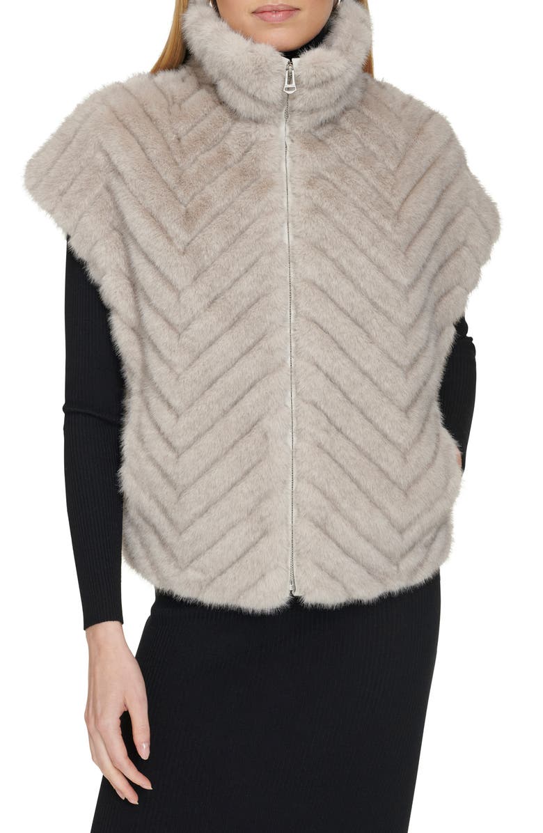 Cole Haan Chevron Faux Fur Vest, Main, color,