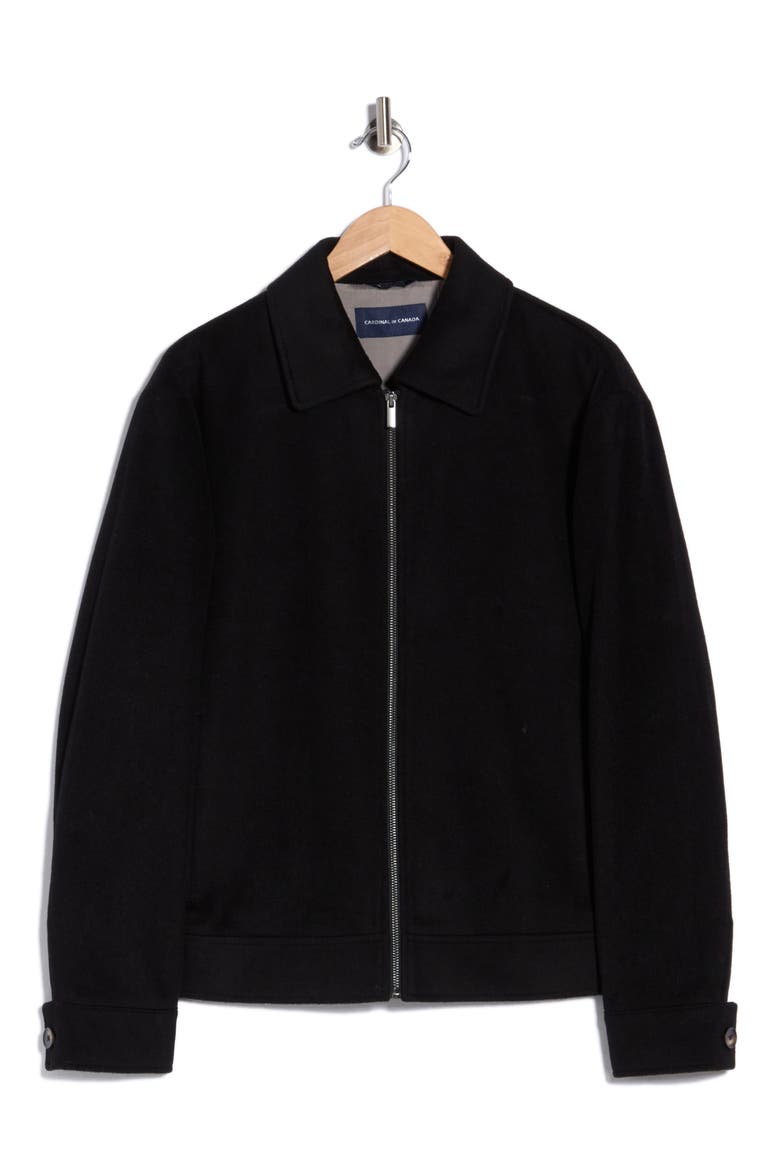 Wool Blend Bomber Jacket, Alternate, color, BLACK