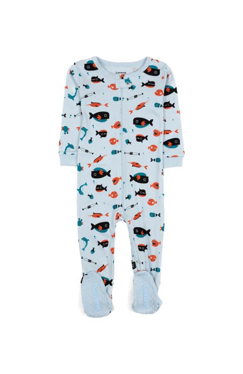 Kids Cotton Footed Printed Pajamas, Animal, Holiday & Fun Prints (Toddler, Little Kid & Big Kid)