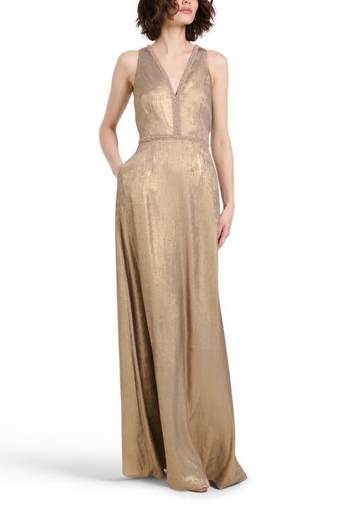 Foil Chiffon Sleeveless Gown