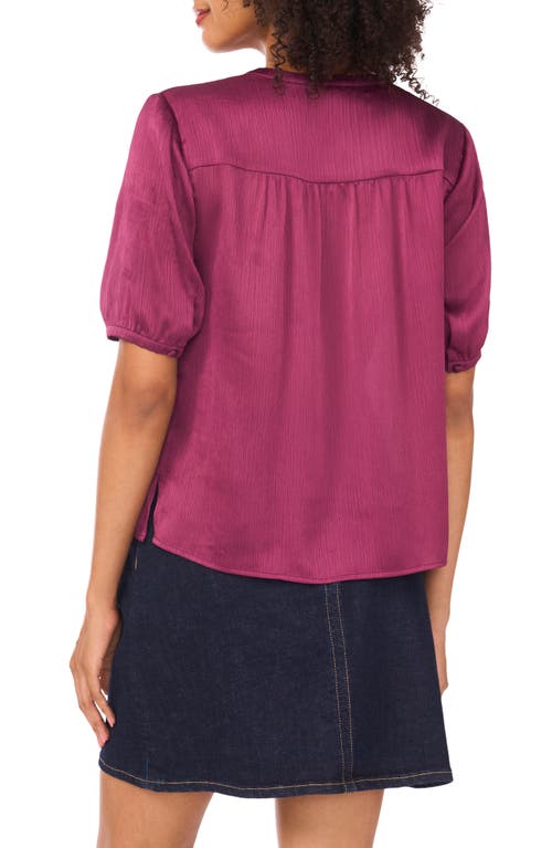 Vince Camuto Front Tied Short Sleeve Blouse In Purple