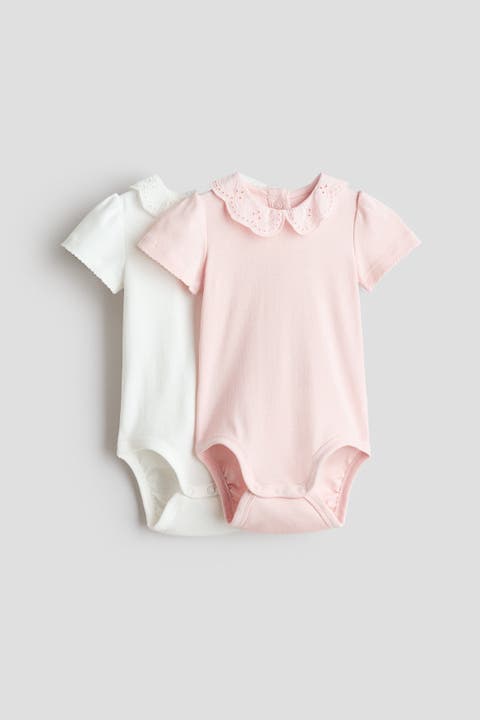 2-pack Embroidery-detail Bodysuits