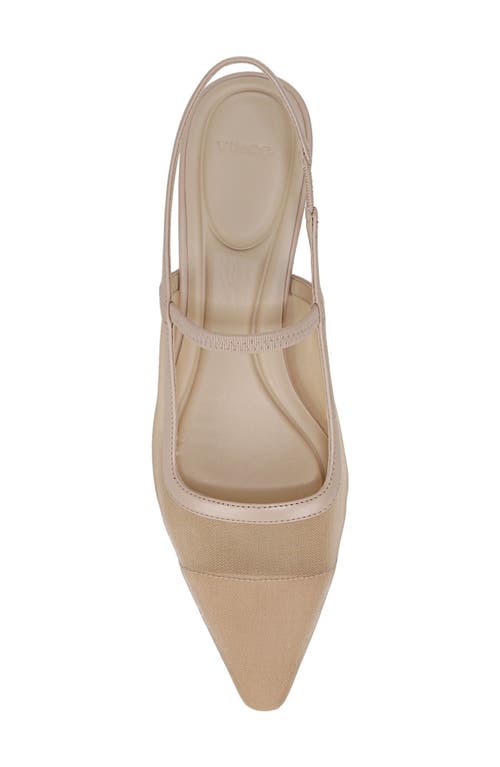 Vince Mesh Leather Kitten Slingback Pumps