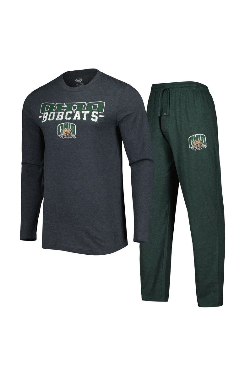 CONCEPTS SPORT Men's Concepts Sport Green/Charcoal Ohio Bobcats Meter Long Sleeve T-Shirt & Pants Sleep Set, Main, color, Green