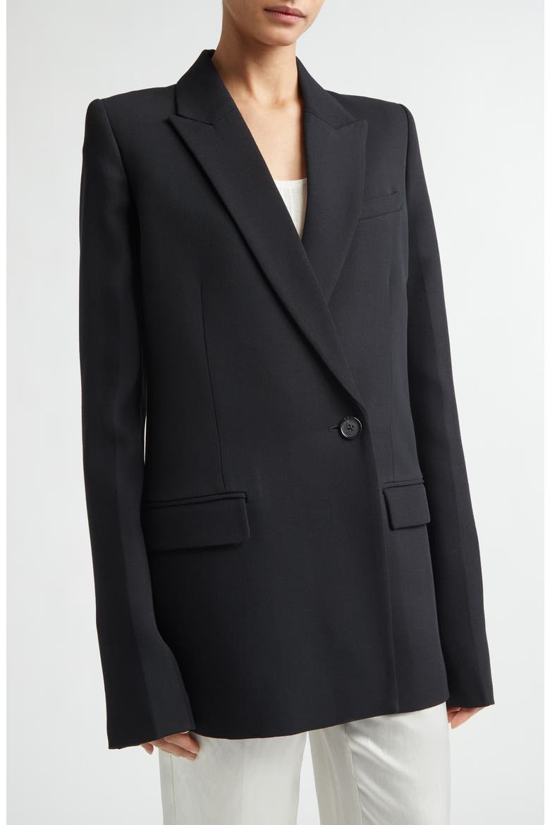 Slim Tailored Double Breasted Blazer, Alternate, color, BLACK