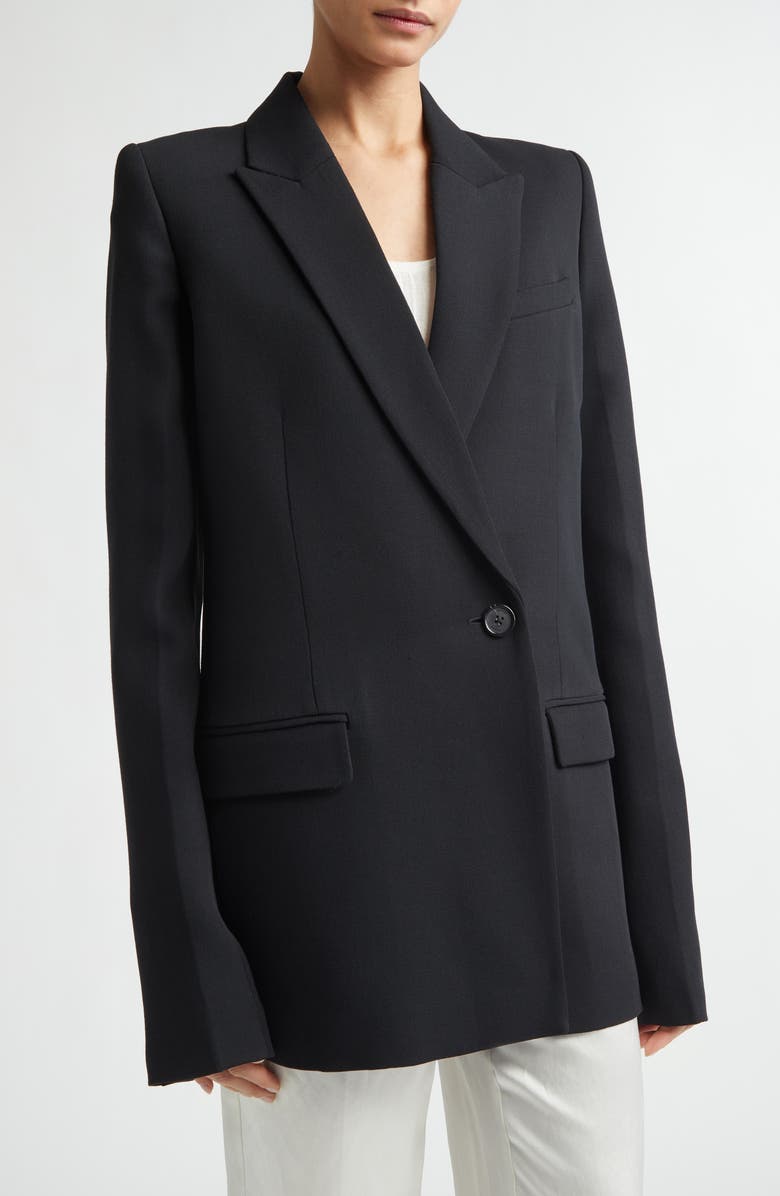 TOTEME Slim Tailored Double Breasted Blazer, Alternate, color, Black