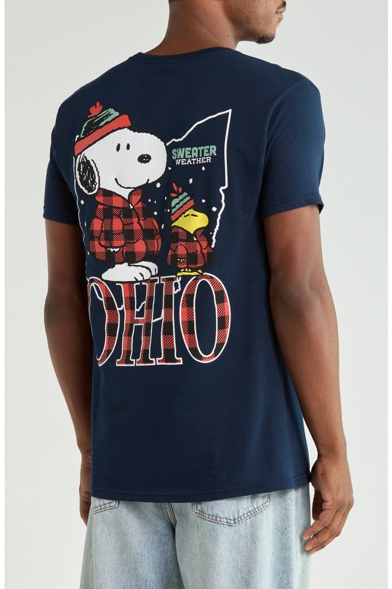 Peanuts Ohio Sweater Weather Graphic T-Shirt, Alternate, color, BLUE